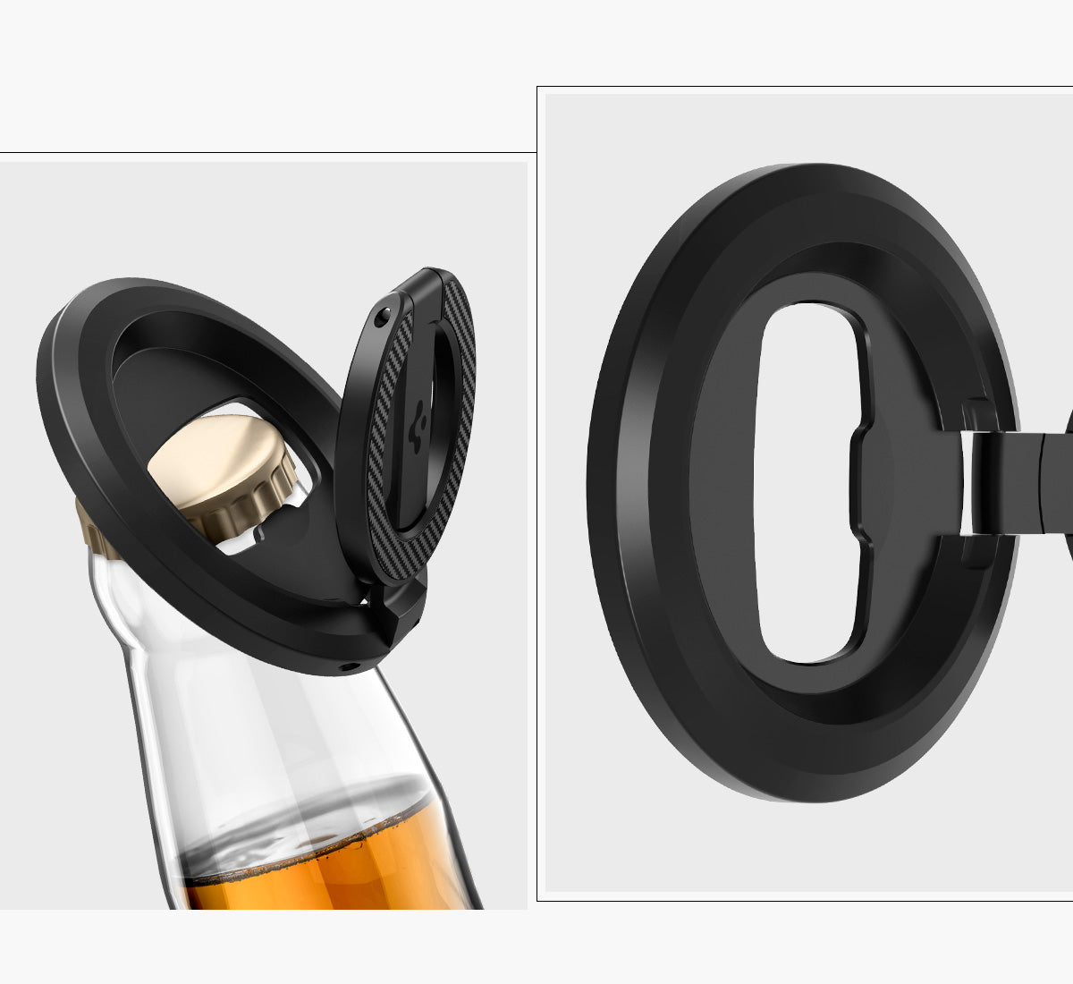 Magnetischer Fingerhalter Stand für MagSafe, Spigen O-Mag Phone Holder MagFit OM102, Schwarz