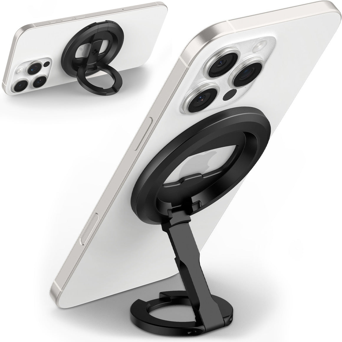 Magnetischer Fingerhalter Stand für MagSafe, Spigen O-Mag Phone Holder MagFit OM102, Schwarz