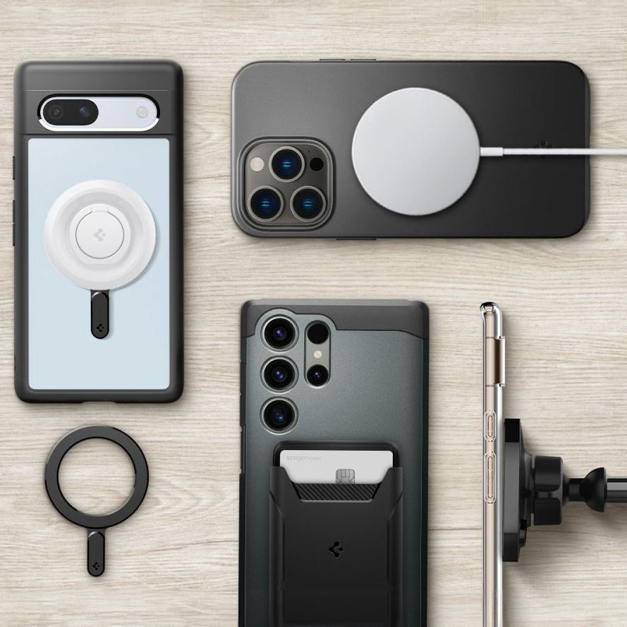 Ring Spigen OneTap MagSafe Magnetic Plate für Hüllen ohne Magsafe, Schwarz