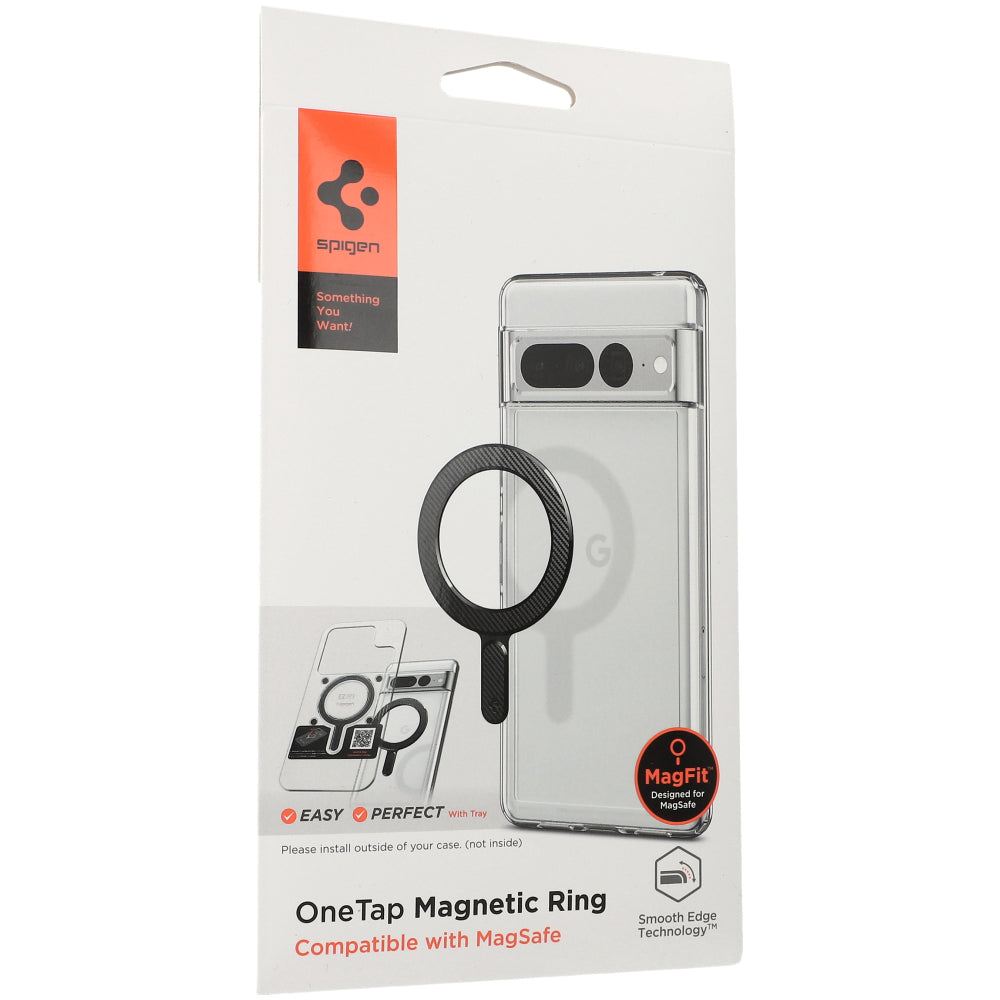 Ring Spigen OneTap MagSafe Magnetic Plate für Hüllen ohne Magsafe, Karbon