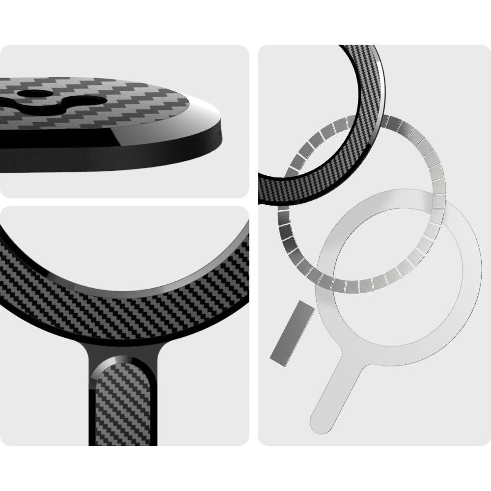 Ring Spigen OneTap MagSafe Magnetic Plate für Hüllen ohne Magsafe, Karbon