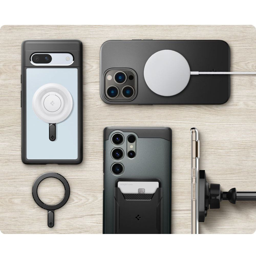 Ring Spigen OneTap MagSafe Magnetic Plate für Hüllen ohne Magsafe, Karbon