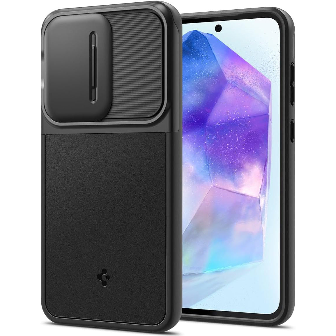 Schutzhülle für Galaxy A55 5G, Spigen Optik Armor, Schwarz