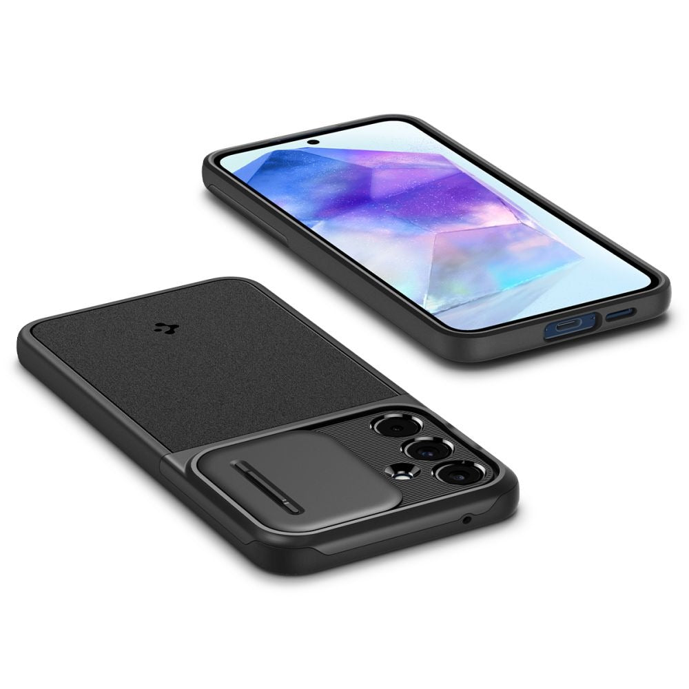 Schutzhülle für Galaxy A55 5G, Spigen Optik Armor, Schwarz