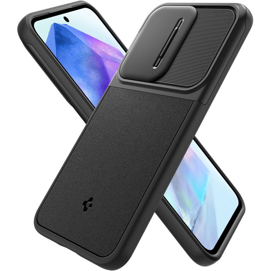 Schutzhülle für Galaxy A55 5G, Spigen Optik Armor, Schwarz
