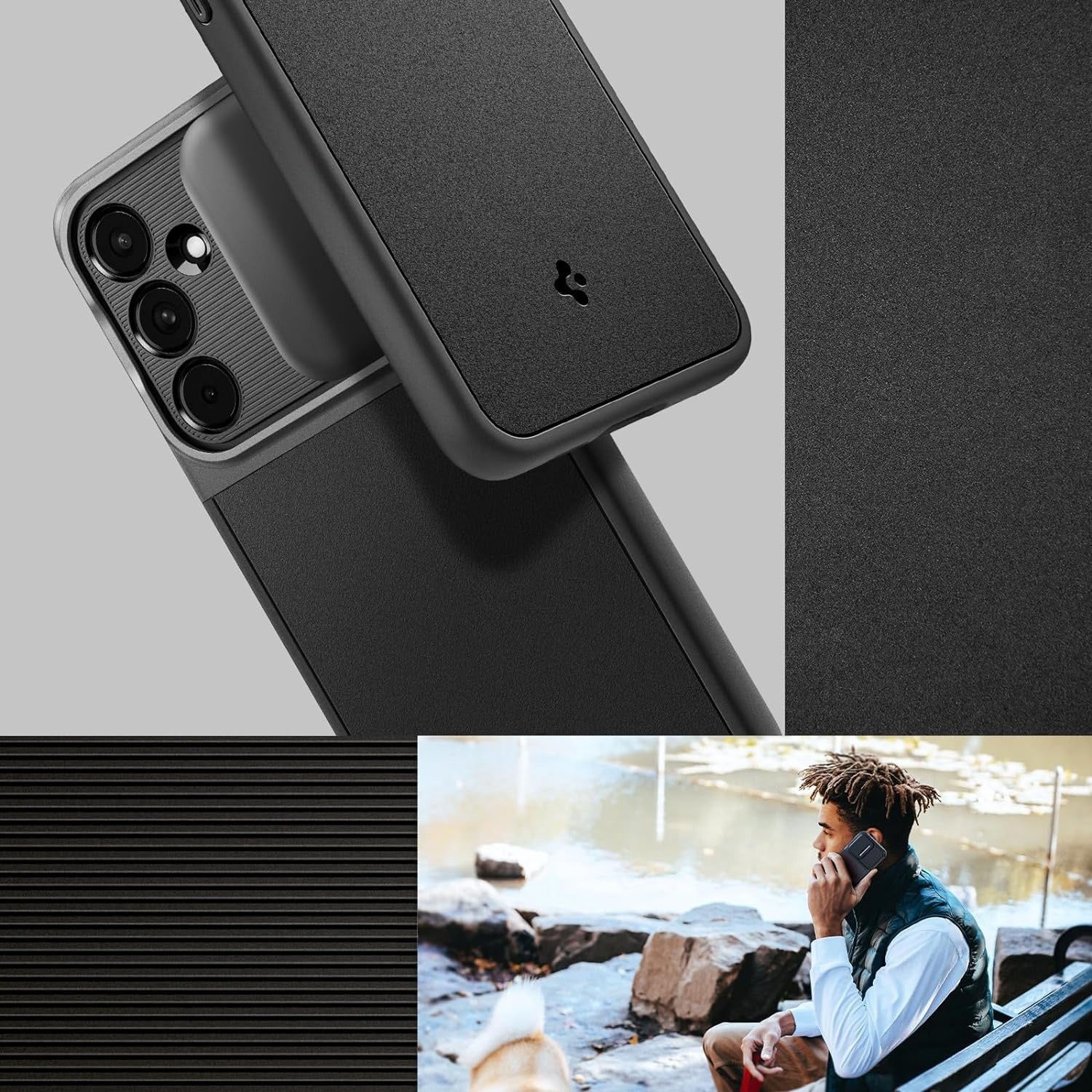Schutzhülle für Galaxy A55 5G, Spigen Optik Armor, Schwarz