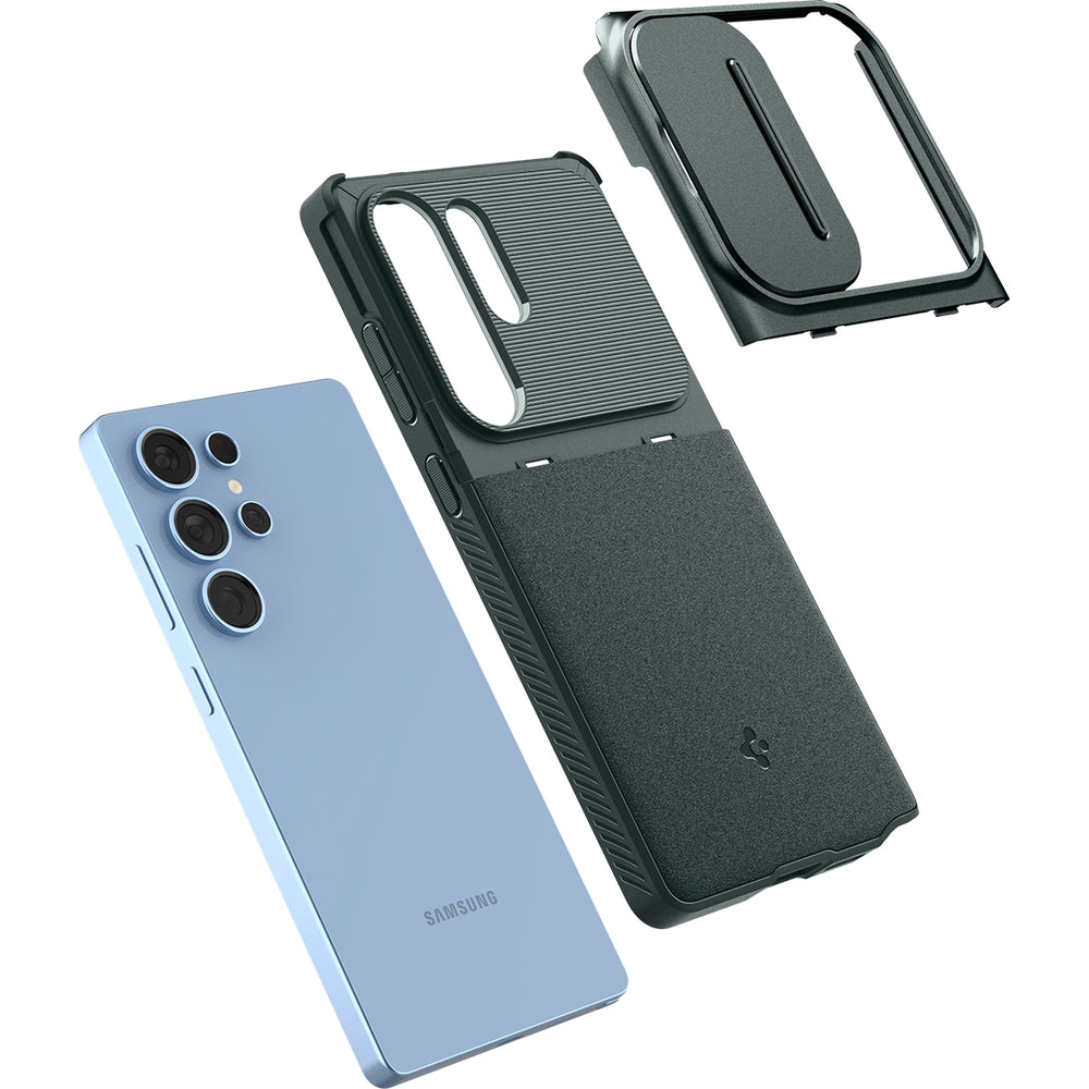 Handyhülle für Galaxy S25 Ultra, Spigen Optik Armor, Grün