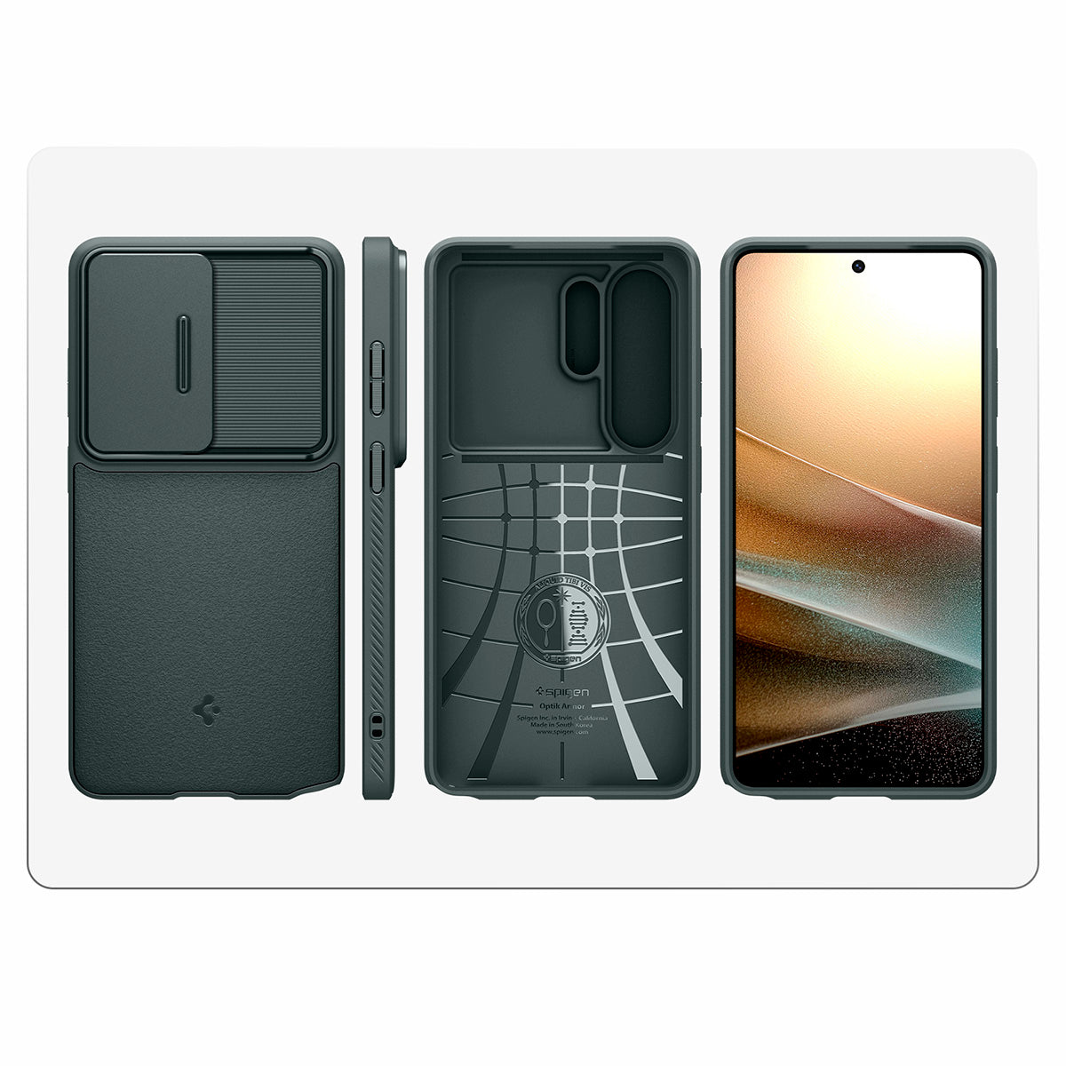 Handyhülle für Galaxy S26 Ultra, Spigen Optik Armor, Grün