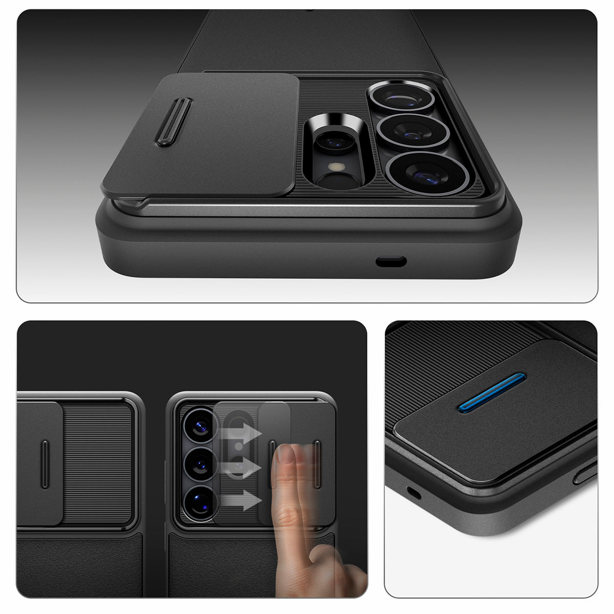 Handyhülle für Galaxy S26 Ultra, Spigen Optik Armor, Schwarz
