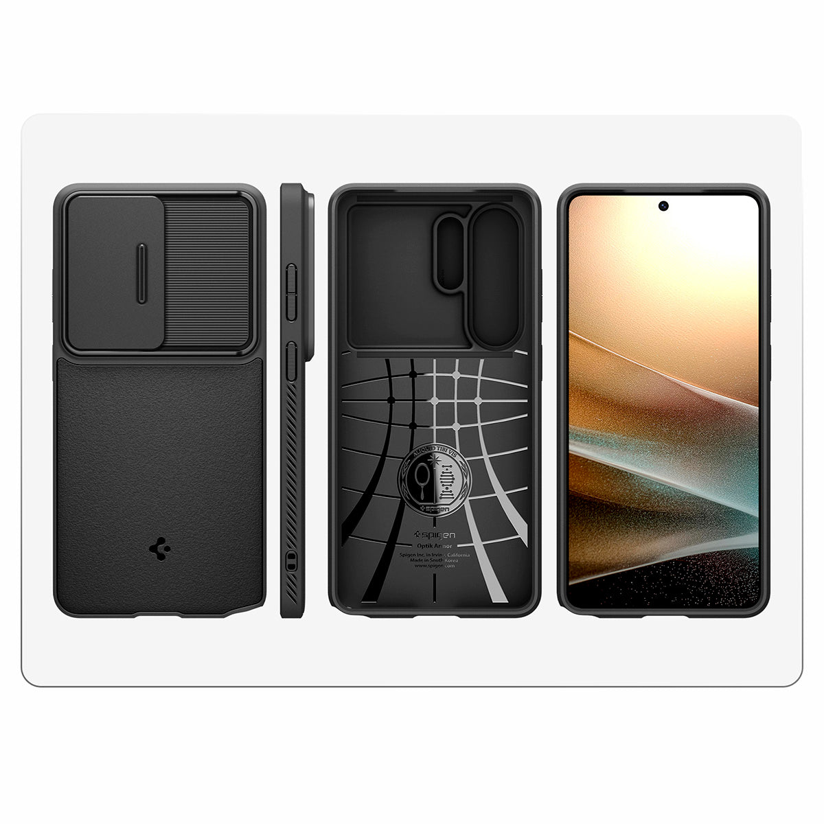 Handyhülle für Galaxy S26 Ultra, Spigen Optik Armor, Schwarz