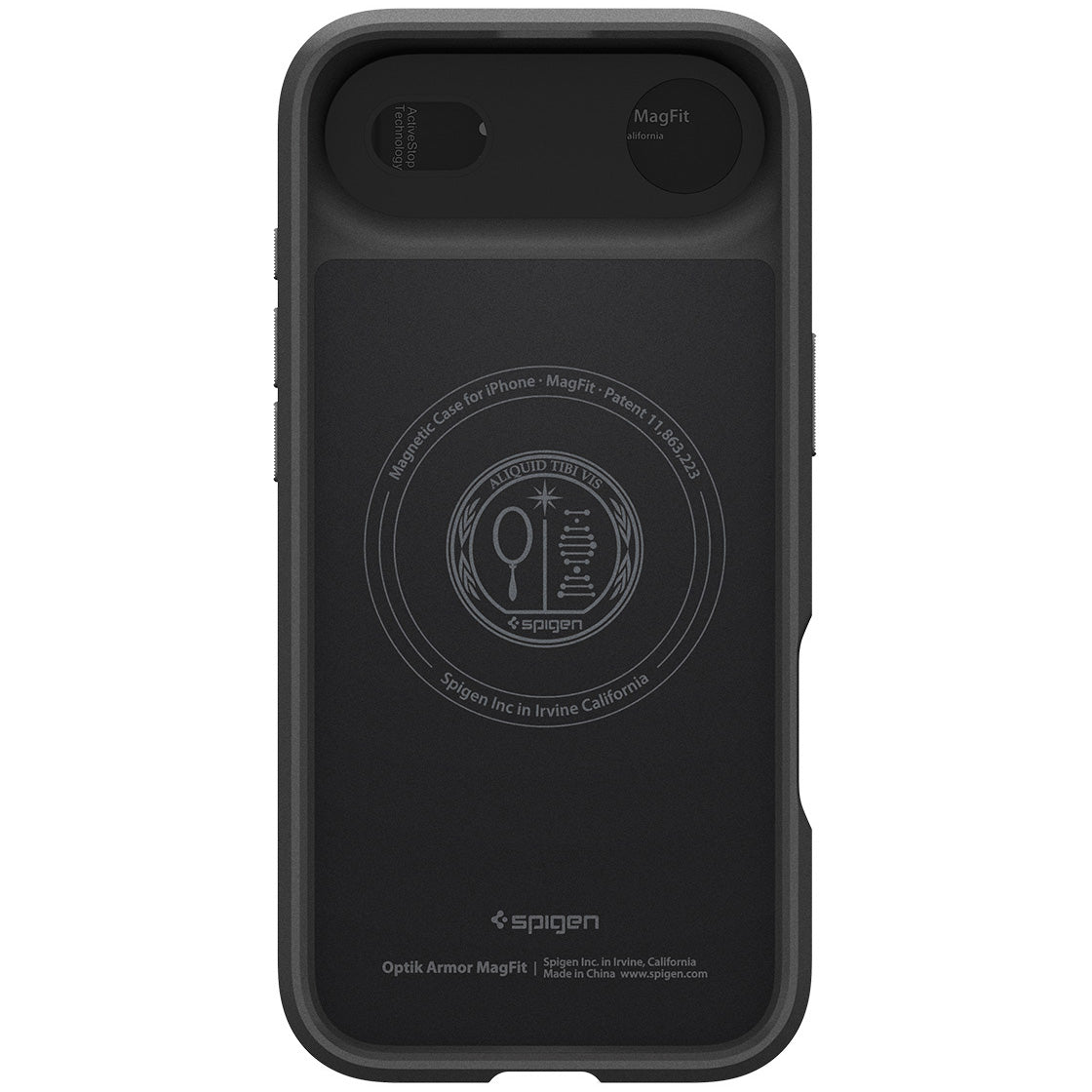 Handyhülle für iPhone Air, Spigen Optik Armor Mag mit MagSafe, Schwarz