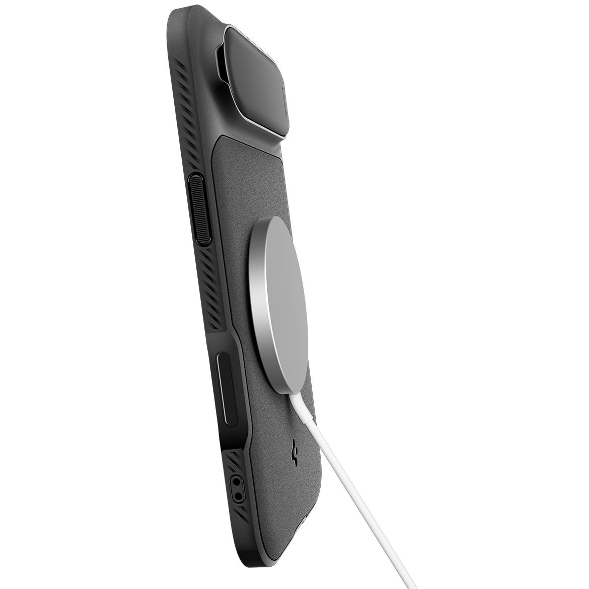 Handyhülle für iPhone Air, Spigen Optik Armor Mag mit MagSafe, Schwarz