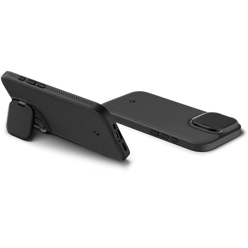 Handyhülle für iPhone 17, Spigen Optik Armor Mag mit MagSafe, Schwarz