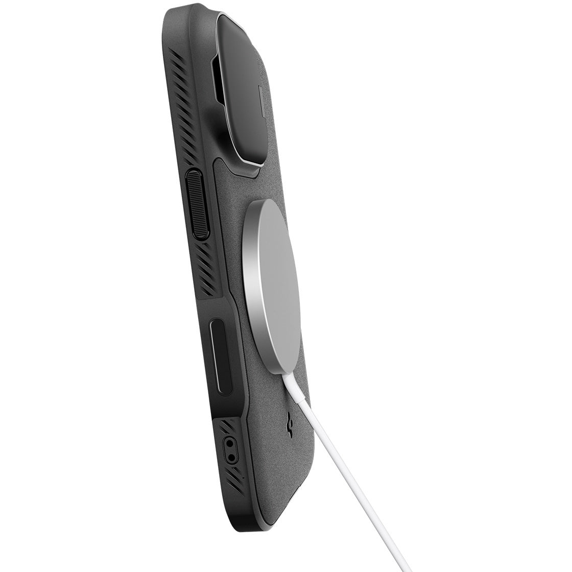 Handyhülle für iPhone 17, Spigen Optik Armor Mag mit MagSafe, Schwarz