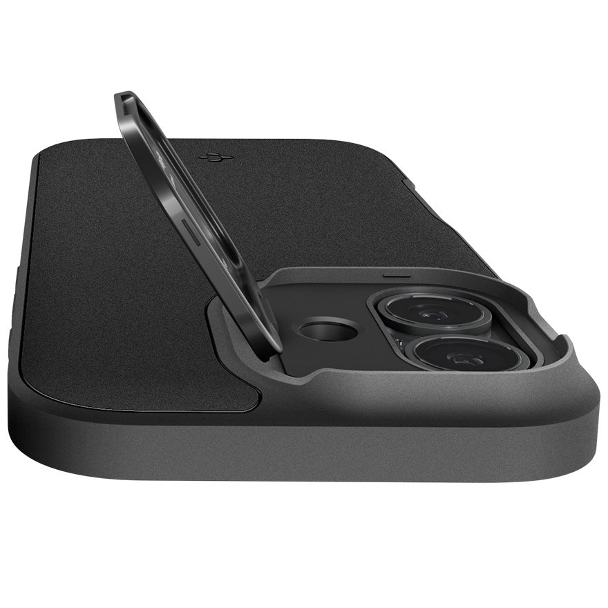 Handyhülle für iPhone 17, Spigen Optik Armor Mag mit MagSafe, Schwarz