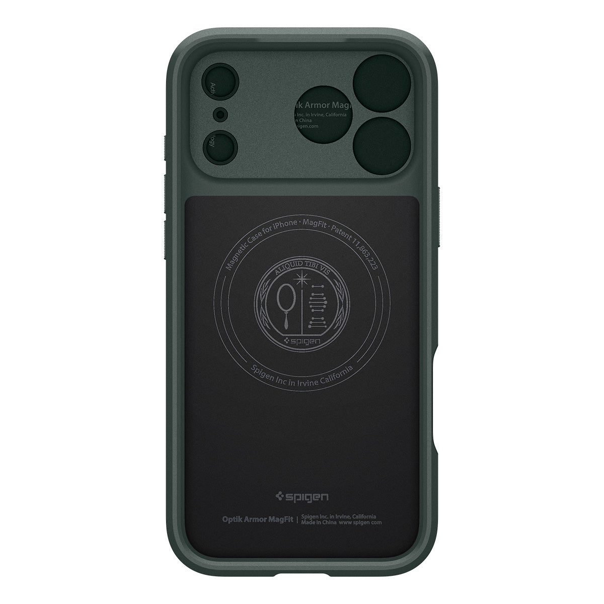 Handyhülle für iPhone 17 Pro, Spigen Optik Armor Mag mit MagSafe, Grün
