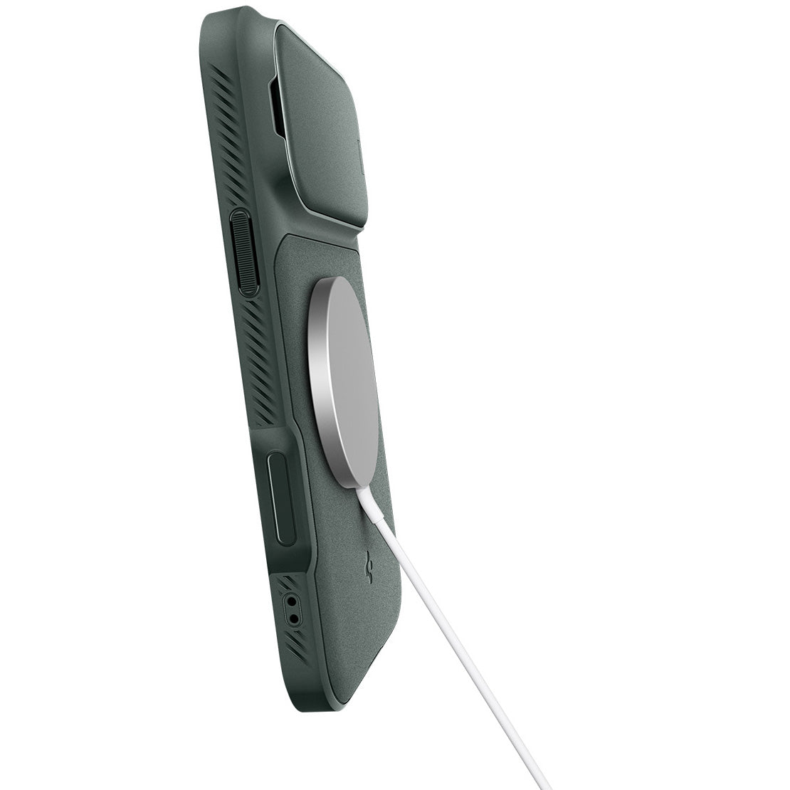 Handyhülle für iPhone 17 Pro, Spigen Optik Armor Mag mit MagSafe, Grün