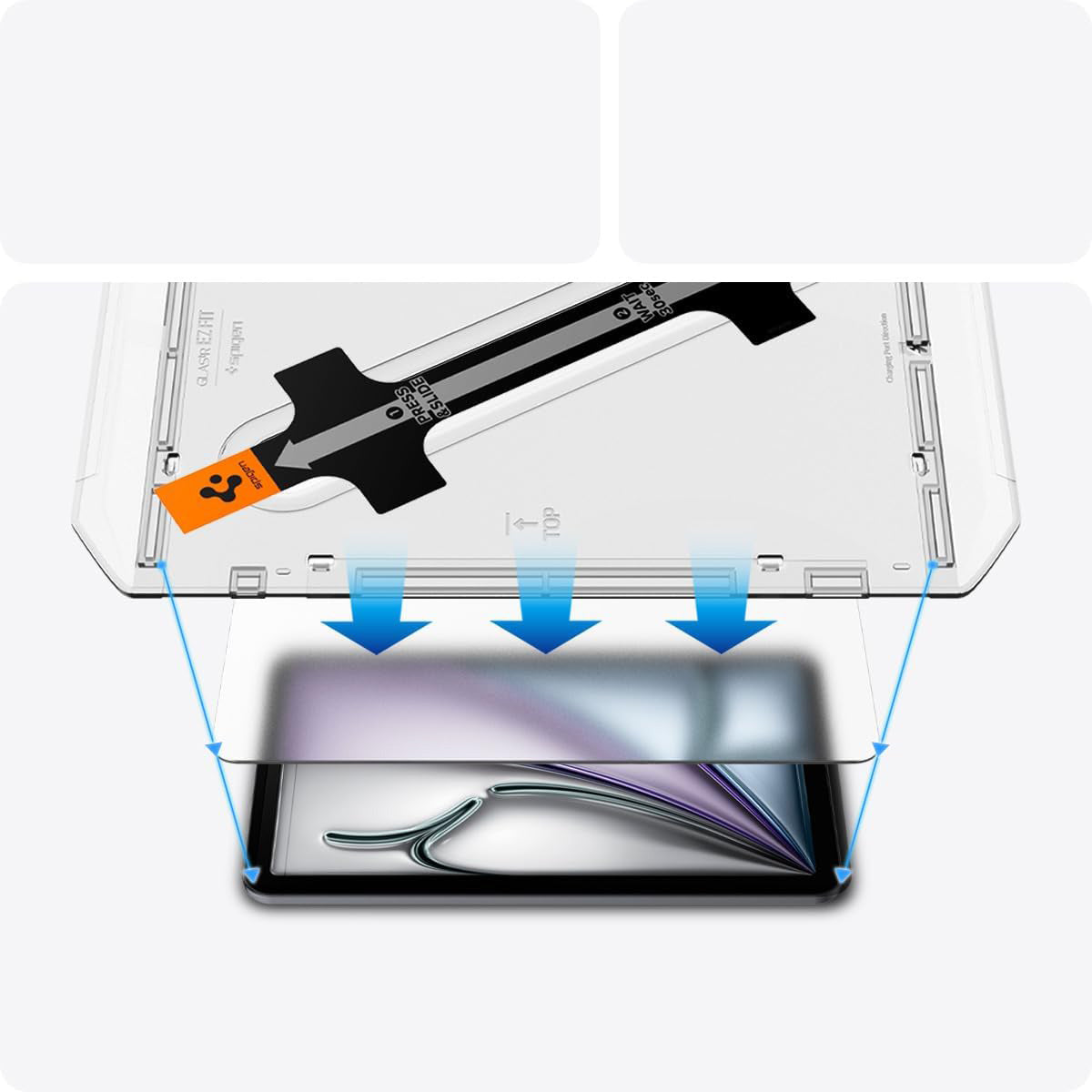 Glas + Applikator für iPad Air 13" 2025 / 2024, Spigen Paper Touch EZ Fit, Matt