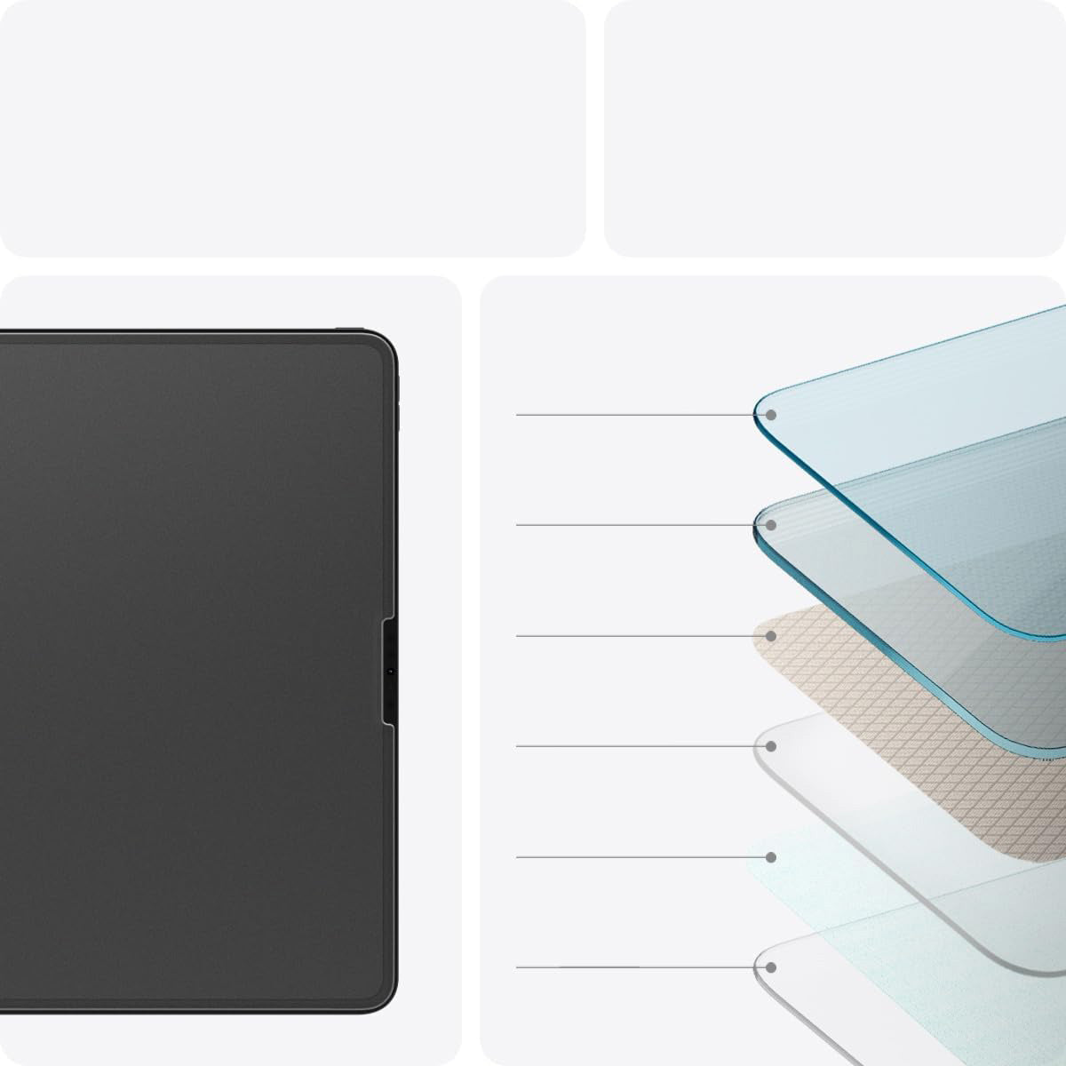Glas + Applikator für iPad Air 13" 2025 / 2024, Spigen Paper Touch EZ Fit, Matt