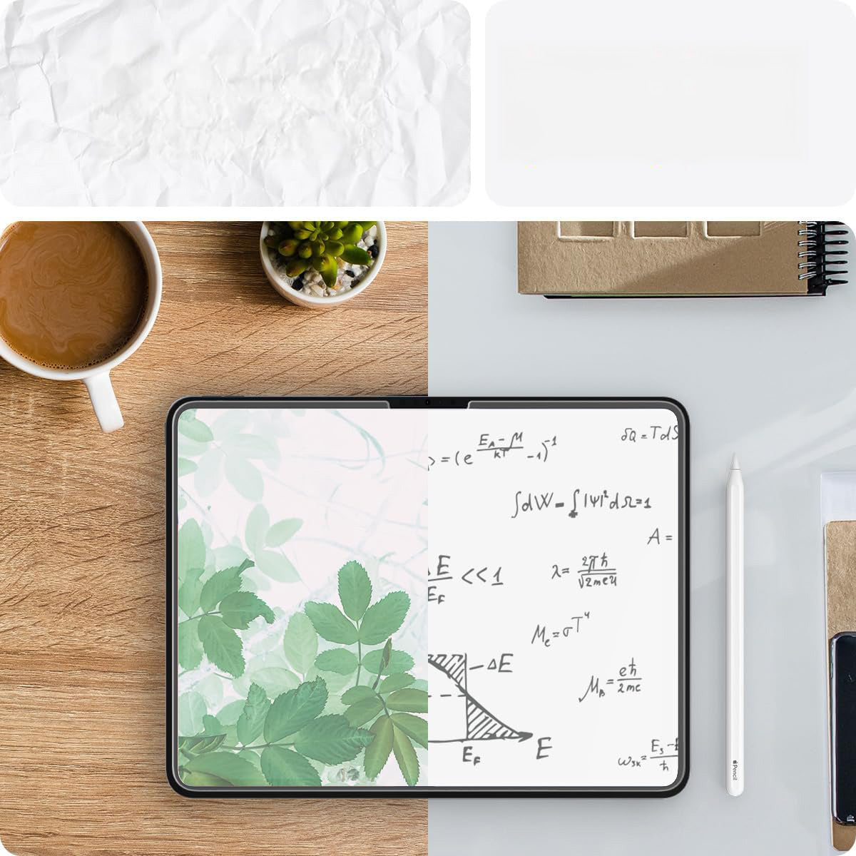 Glas + Applikator für iPad Air 13" 2025 / 2024, Spigen Paper Touch EZ Fit, Matt