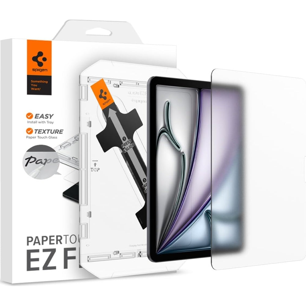 Glas + Applikator für iPad Air 11" M4/M3/M2, Spigen Paper Touch EZ Fit, Matt