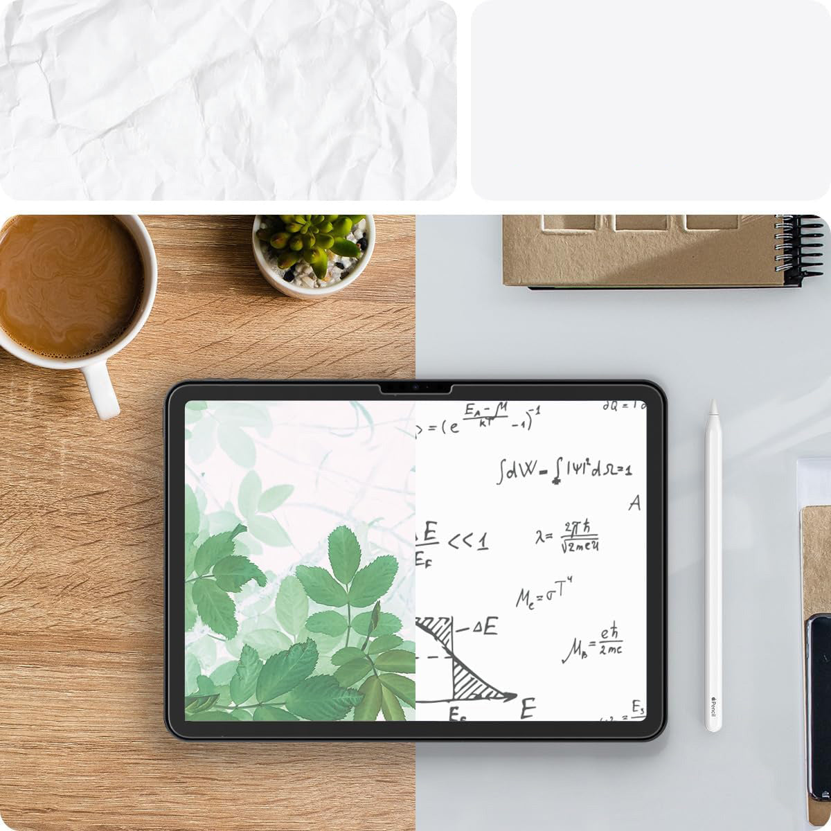 Glas + Applikator für iPad Air 11" M4/M3/M2, Spigen Paper Touch EZ Fit, Matt