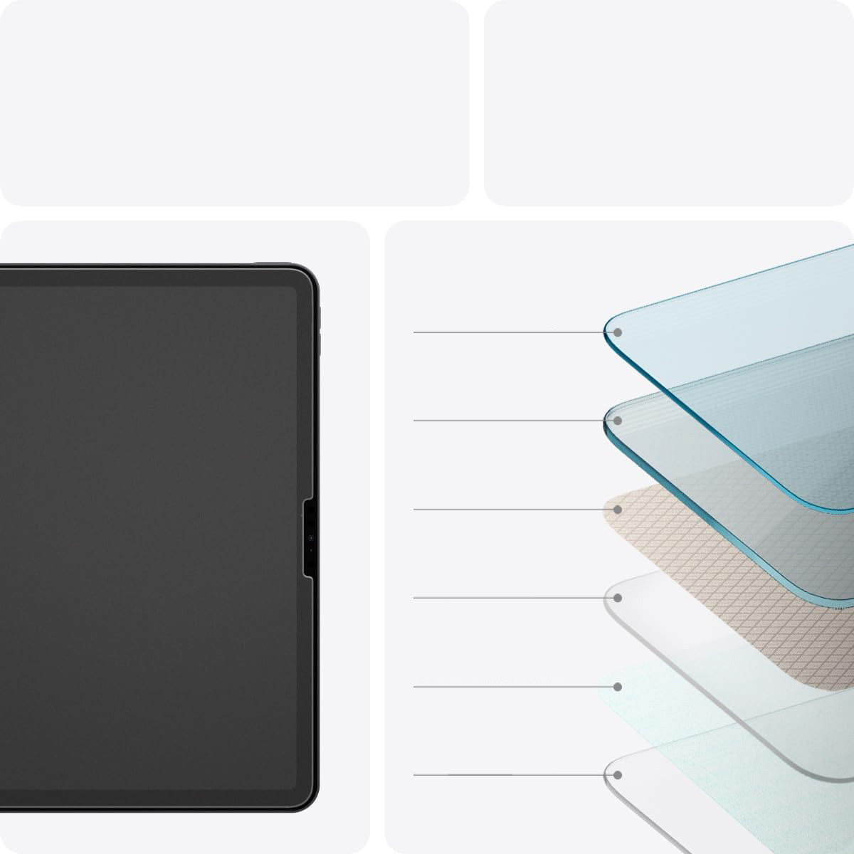 Glas + Applikator für iPad Air 11" M4/M3/M2, Spigen Paper Touch EZ Fit, Matt