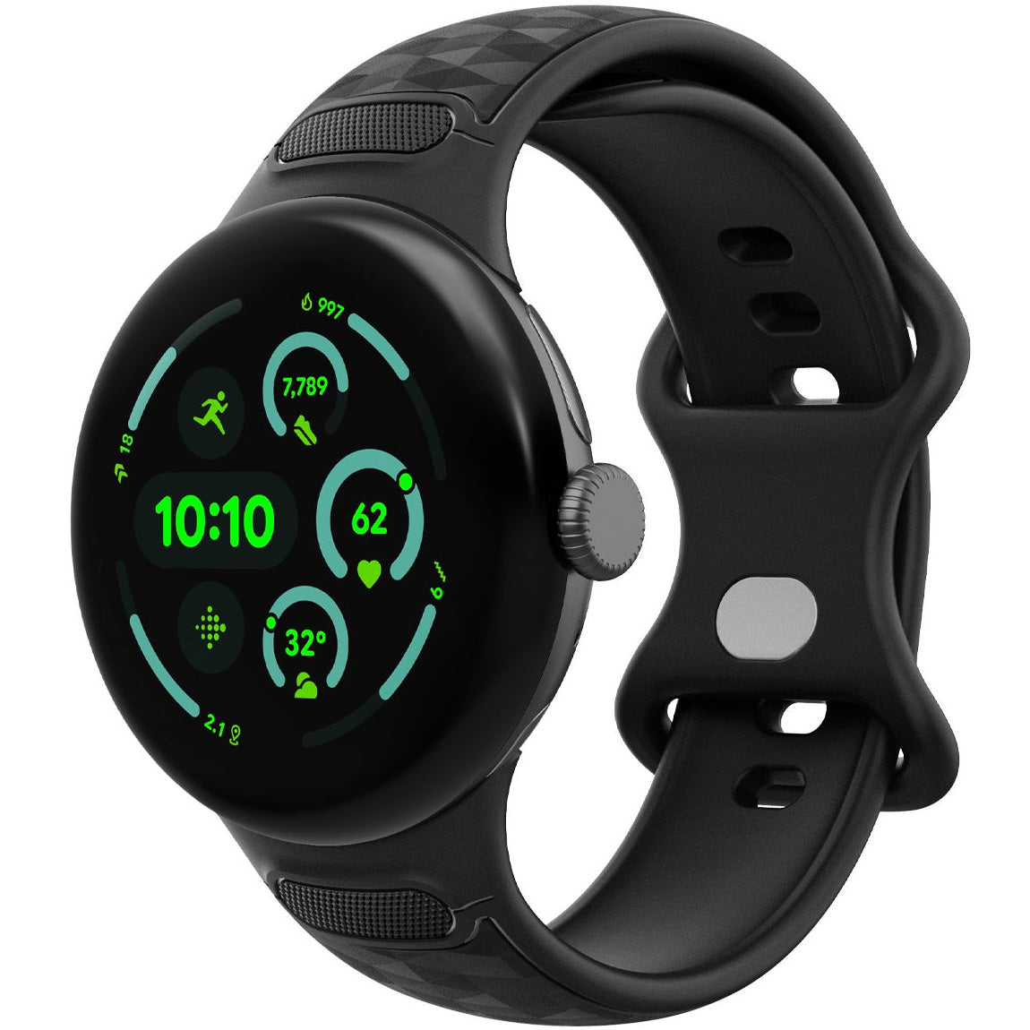 Armband für Google Pixel Watch 5 (45mm) / 4 (45mm) / 3 (45mm), Spigen Parallax Band, Schwarz