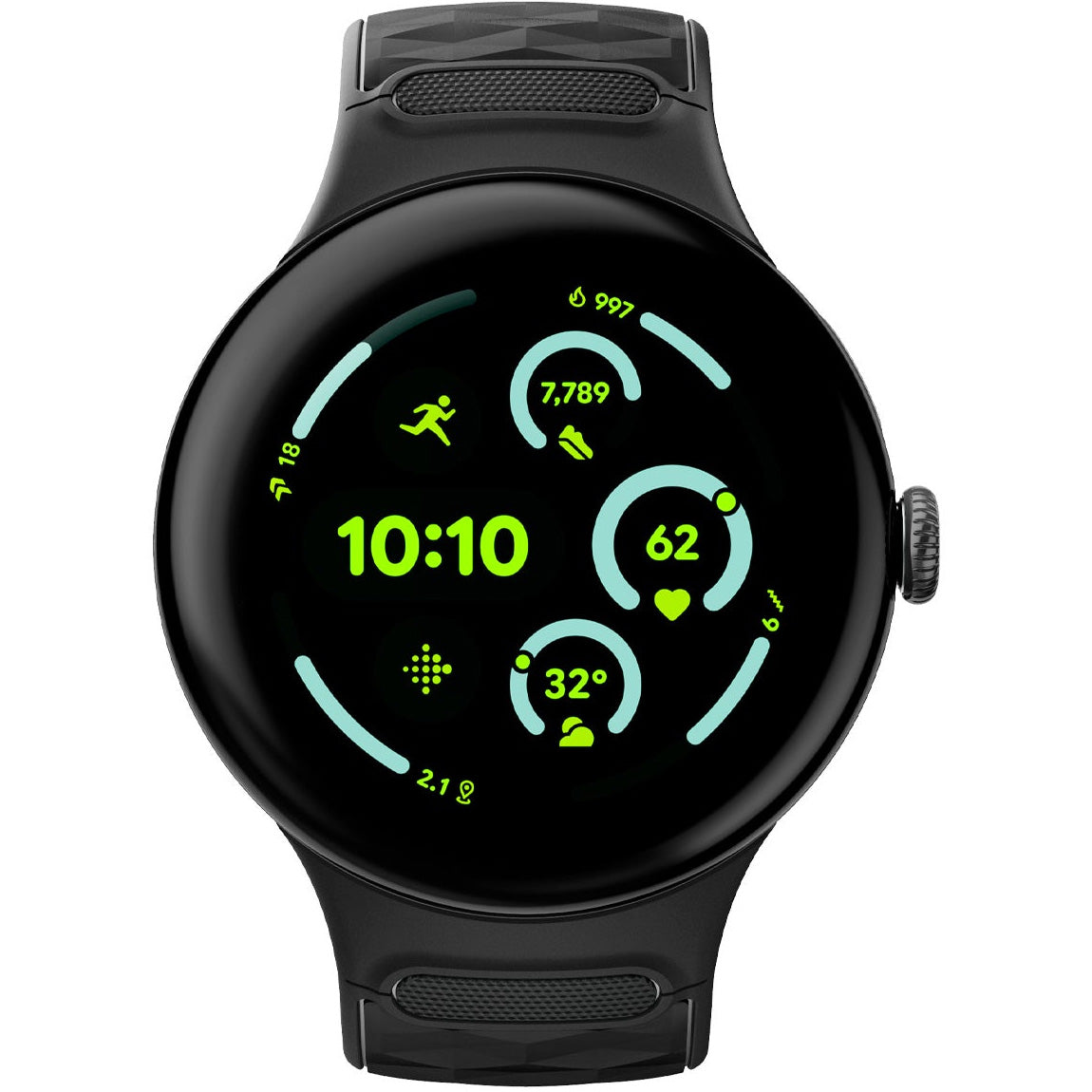 Armband für Google Pixel Watch 5 (45mm) / 4 (45mm) / 3 (45mm), Spigen Parallax Band, Schwarz