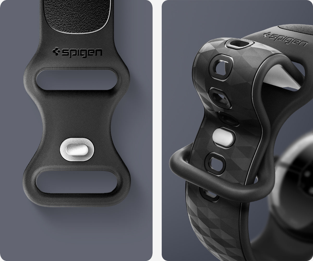 Armband für Google Pixel Watch 5 (45mm) / 4 (45mm) / 3 (45mm), Spigen Parallax Band, Schwarz