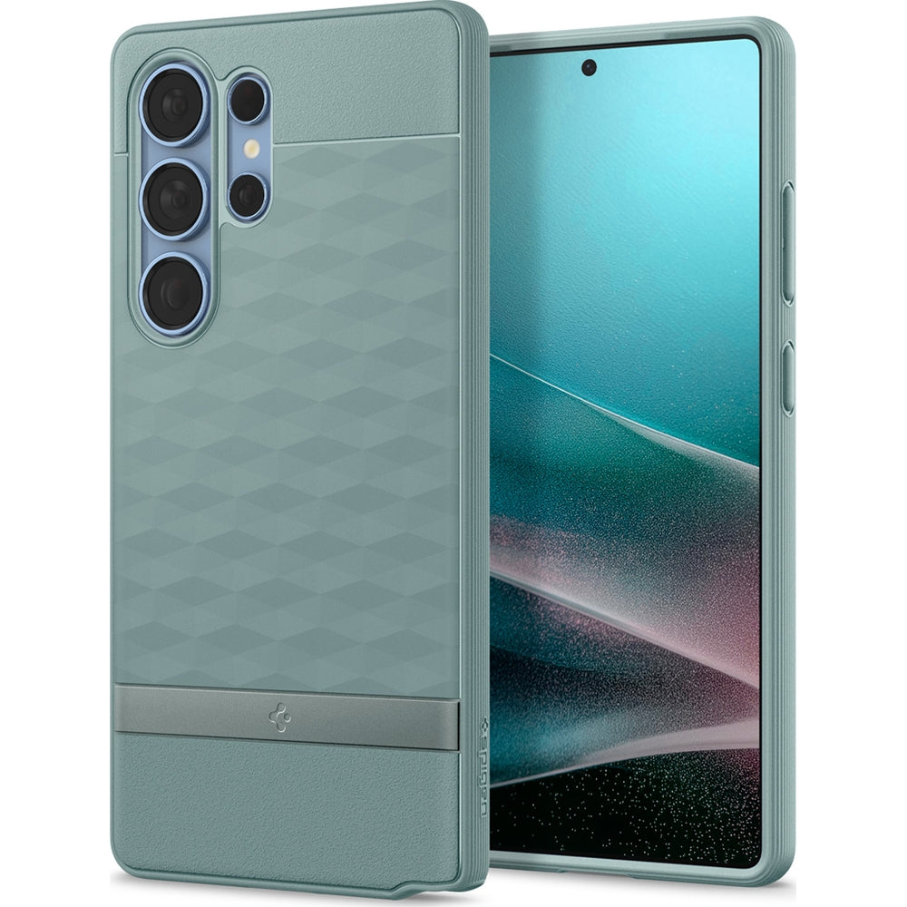 Handyhülle für Galaxy S25 Ultra, Spigen Parallax Mag mit MagSafe, Grün
