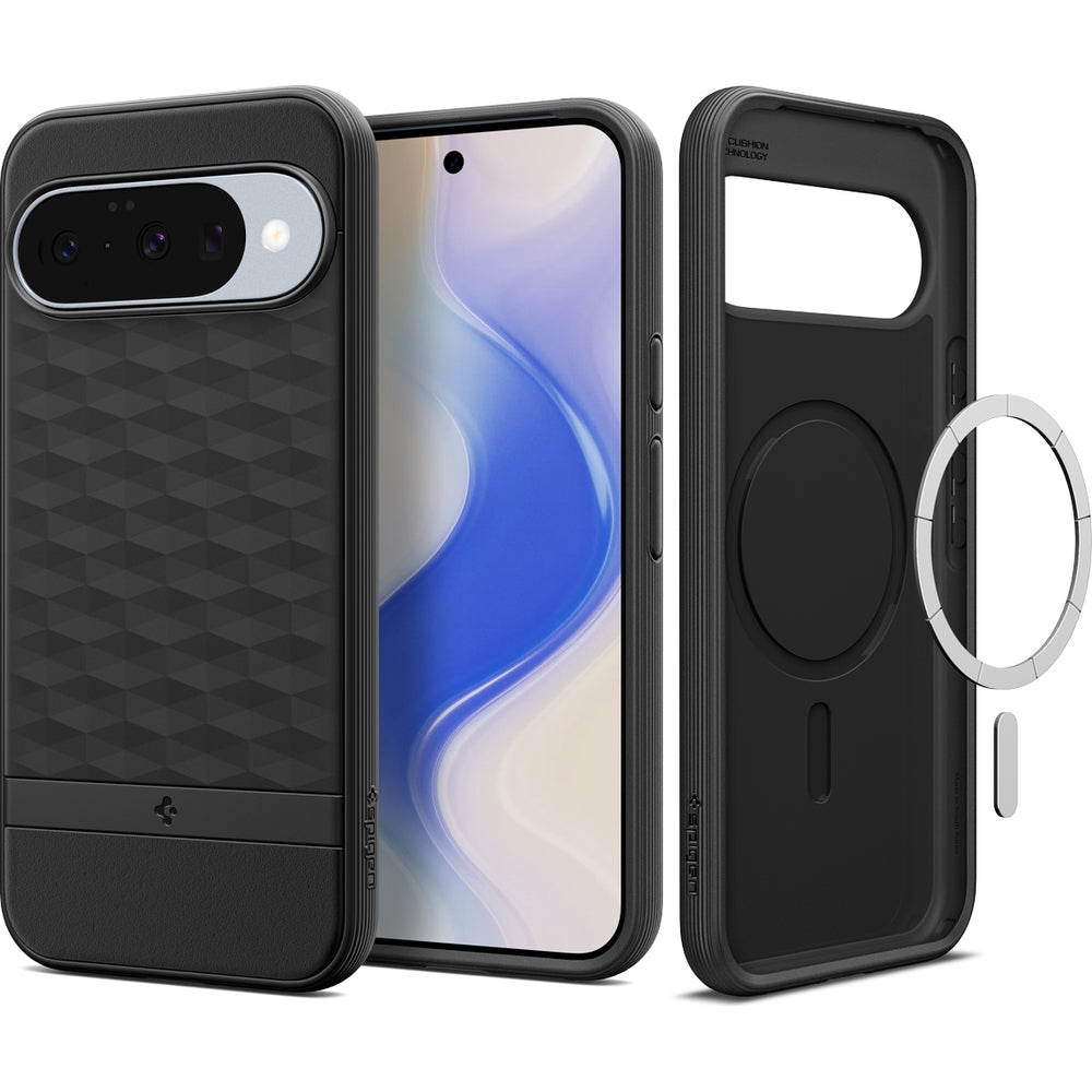 Handyhülle für Google Pixel 10 Pro / Pixel 10, Spigen Parallax Mag mit MagSafe, Schwarz
