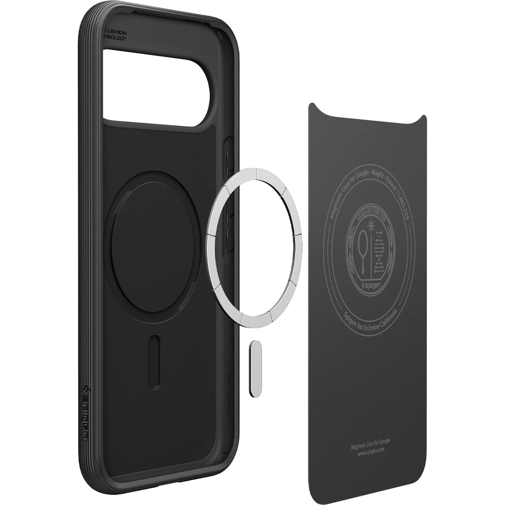 Handyhülle für Google Pixel 10 Pro / Pixel 10, Spigen Parallax Mag mit MagSafe, Schwarz