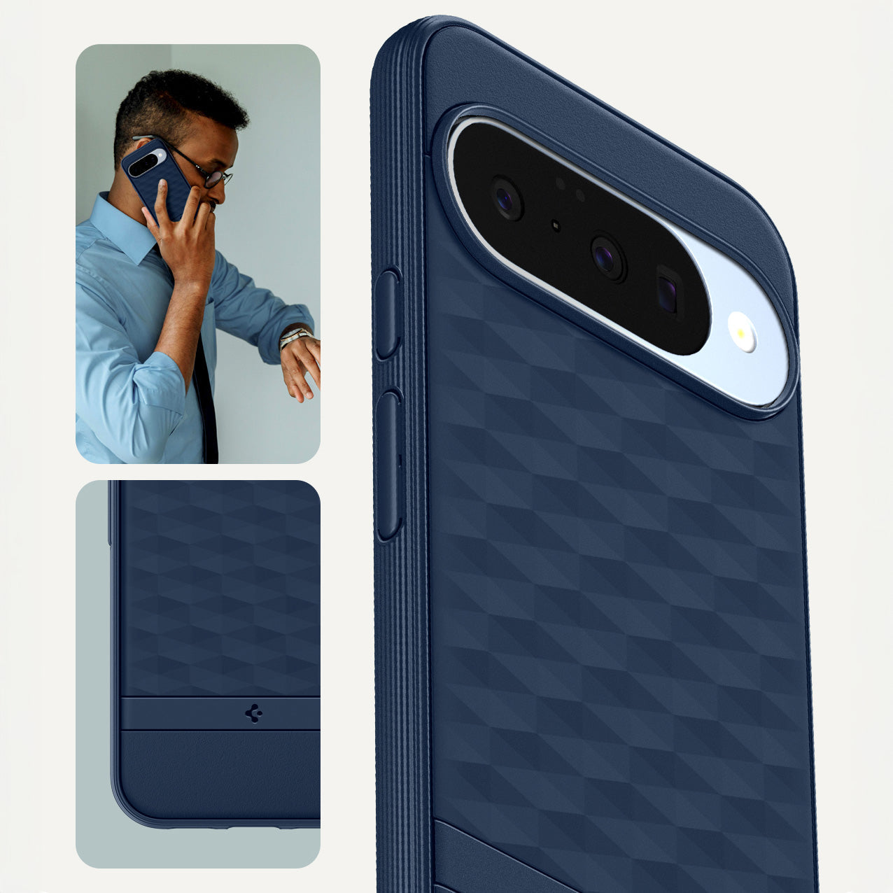 Handyhülle für Pixel 10 Pro / Pixel 10, Spigen Parallax Mag mit MagSafe, Dunkelblau