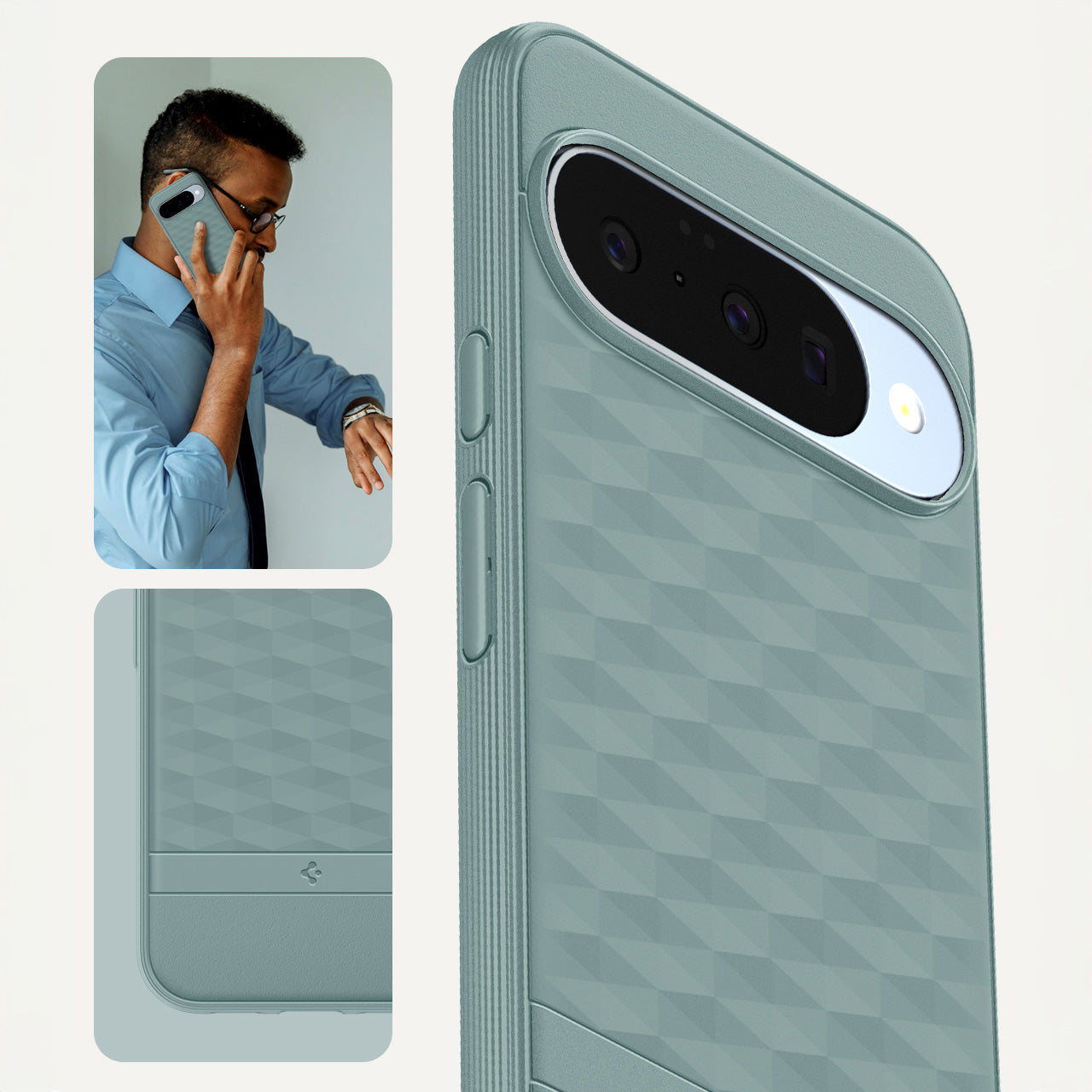 Handyhülle für Pixel 10 Pro / Pixel 10, Spigen Parallax Mag mit MagSafe, Grün