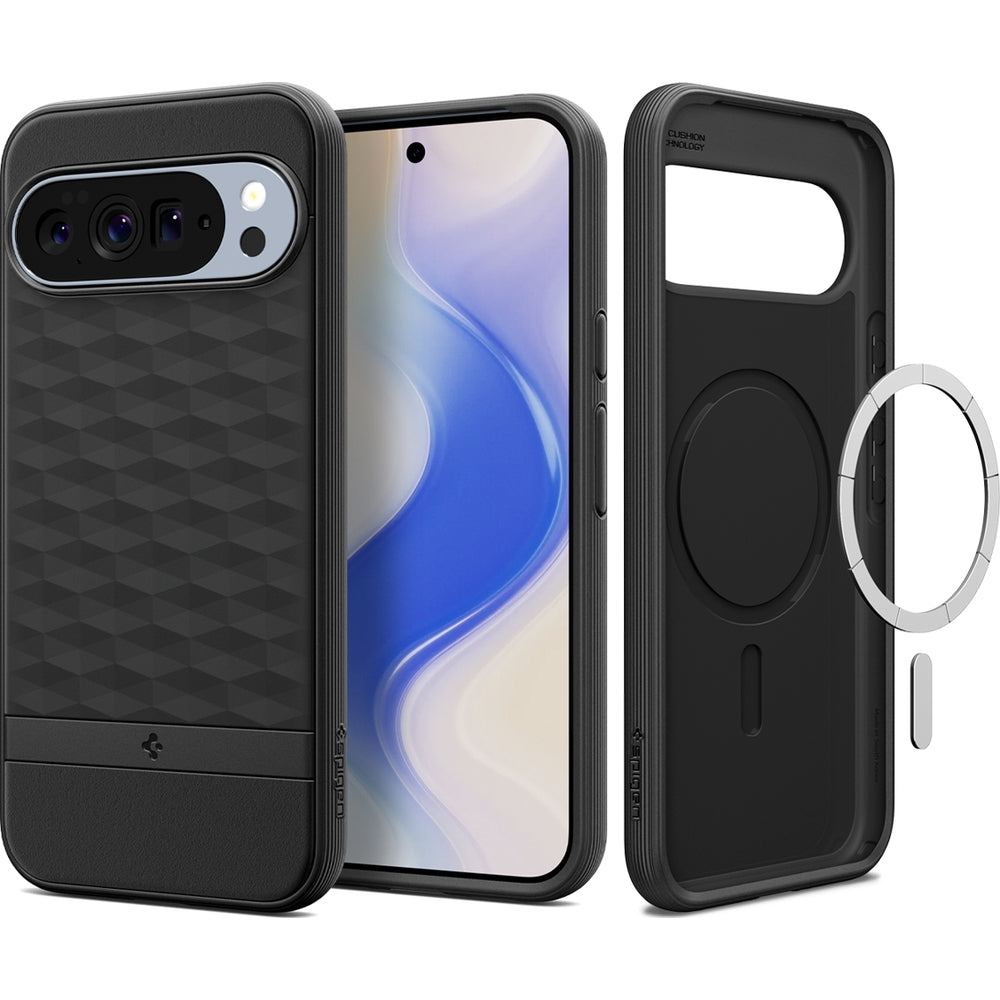 Handyhülle für Google Pixel 10 Pro XL, Spigen Parallax Mag mit MagSafe, Schwarz