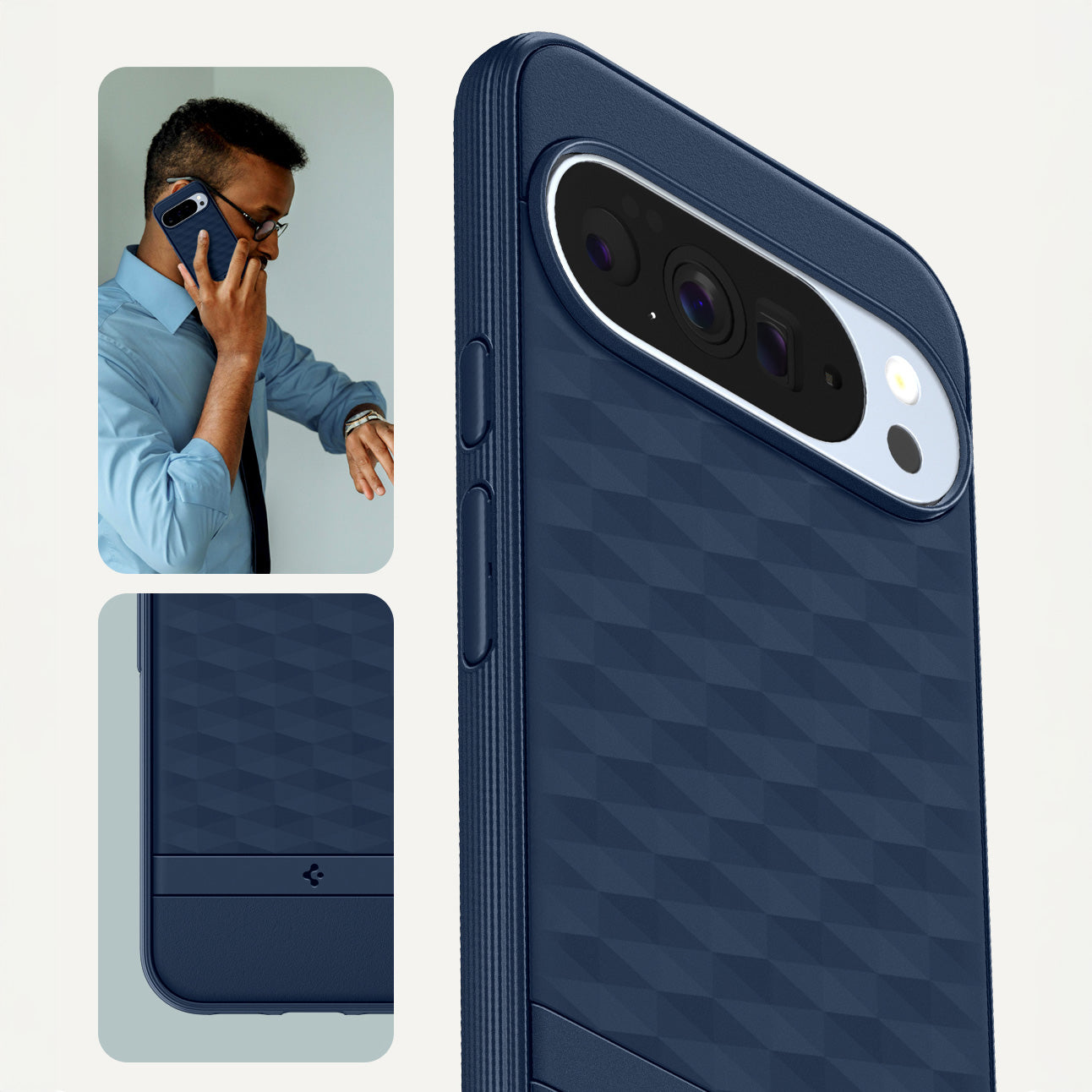 Handyhülle für Google Pixel 10 Pro XL, Spigen Parallax Mag mit MagSafe, Dunkelblau