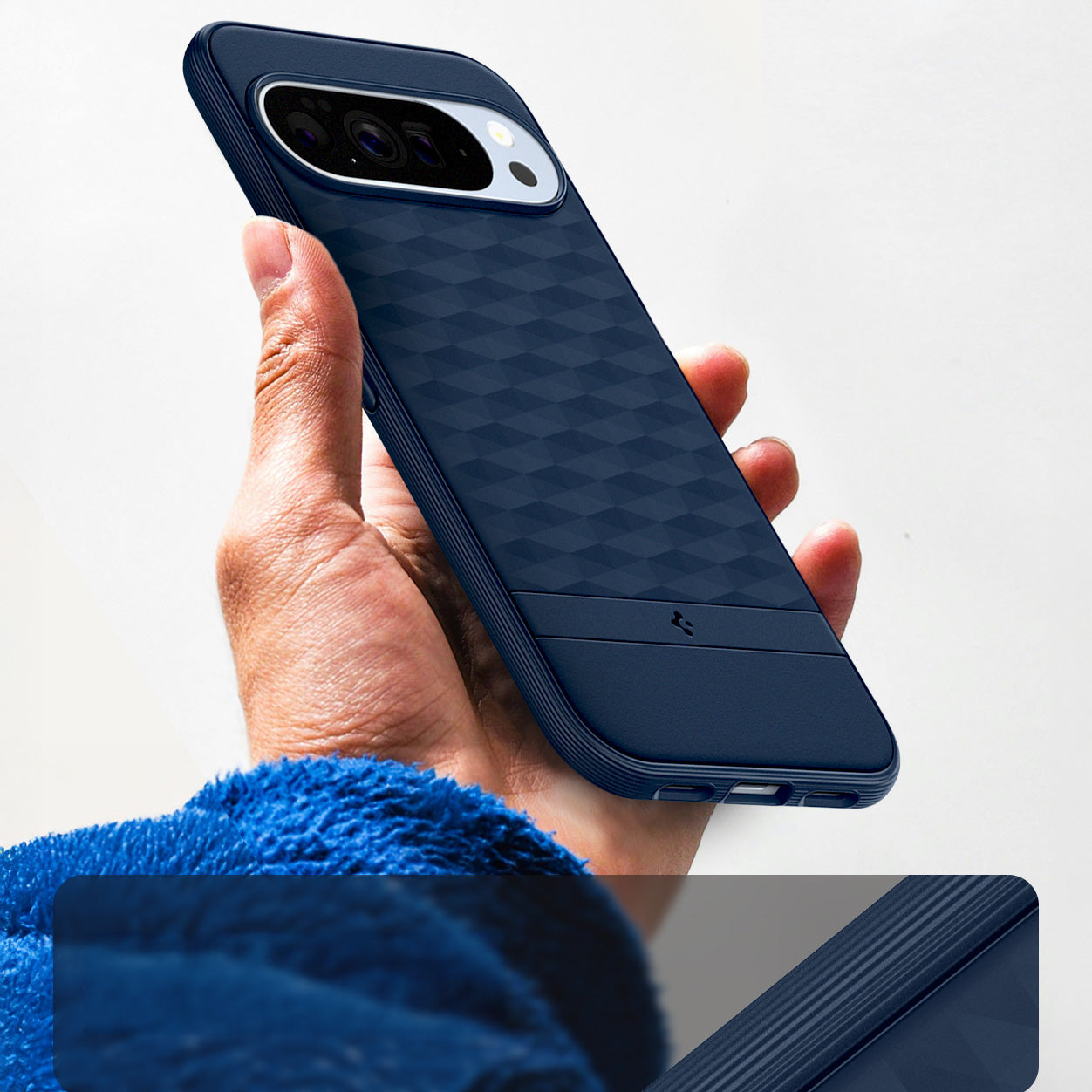 Handyhülle für Google Pixel 10 Pro XL, Spigen Parallax Mag mit MagSafe, Dunkelblau