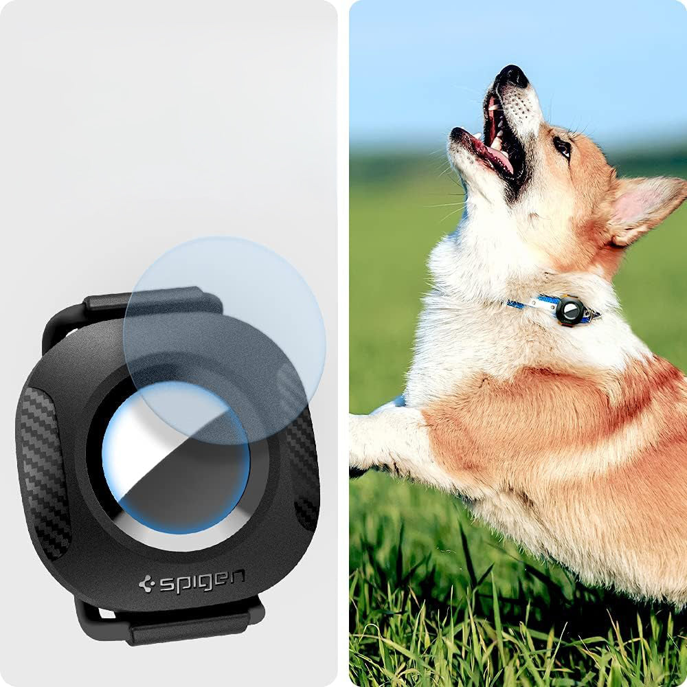 Hülle für Apple AirTag, Spigen Pet Collar, für Halsband, Rucksack und Koffer, Schwarz