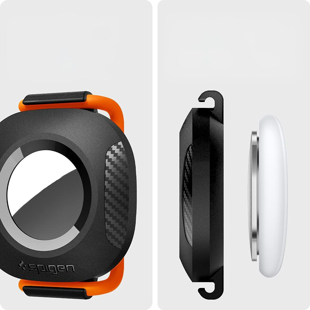 Hülle für Apple AirTag, Spigen Pet Collar, für Halsband, Rucksack und Koffer, Schwarz
