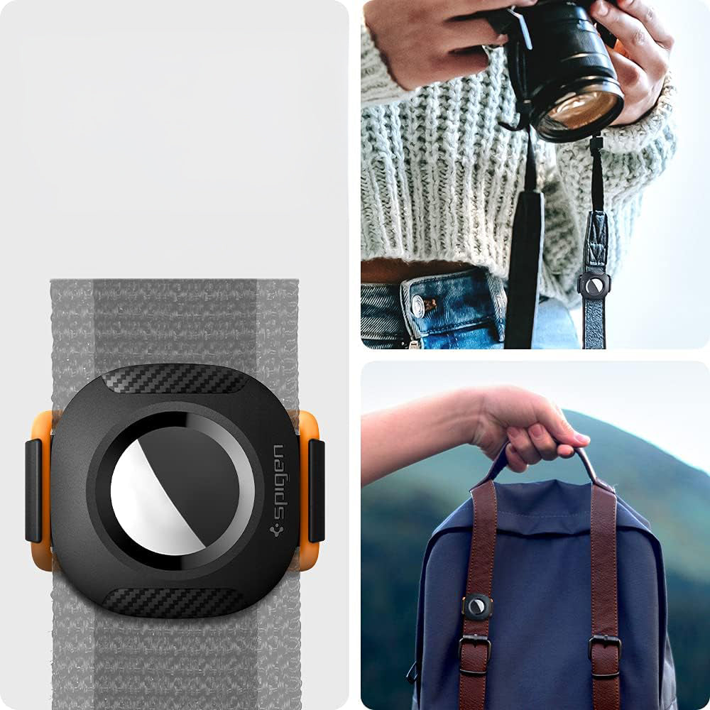 Hülle für Apple AirTag, Spigen Pet Collar, für Halsband, Rucksack und Koffer, Schwarz