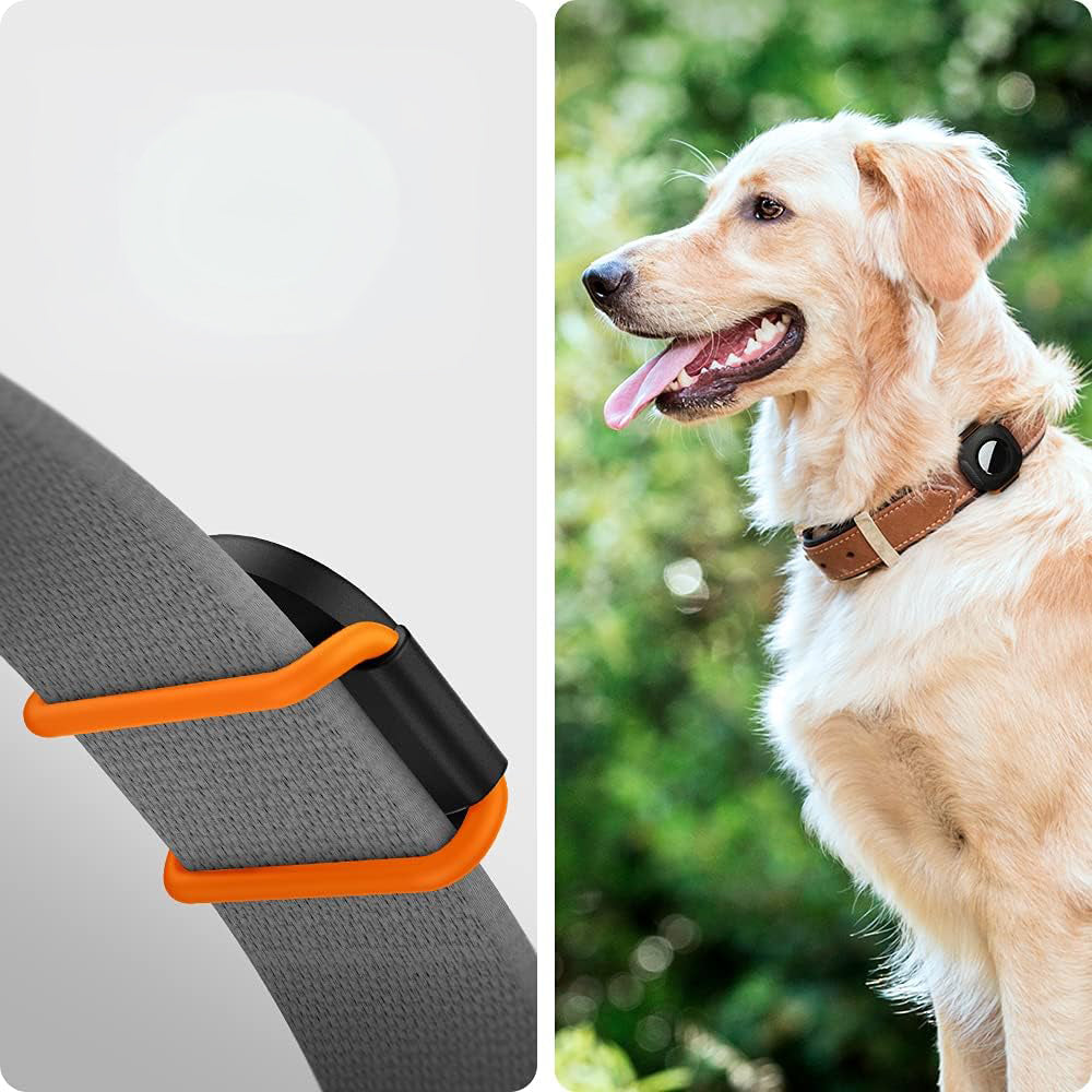 Hülle für Apple AirTag, Spigen Pet Collar, für Halsband, Rucksack und Koffer, Schwarz