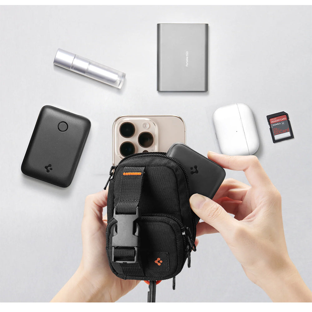 Kompakte Tasche mit MagSafe Befestigung Spigen SnapZip, Schwarz