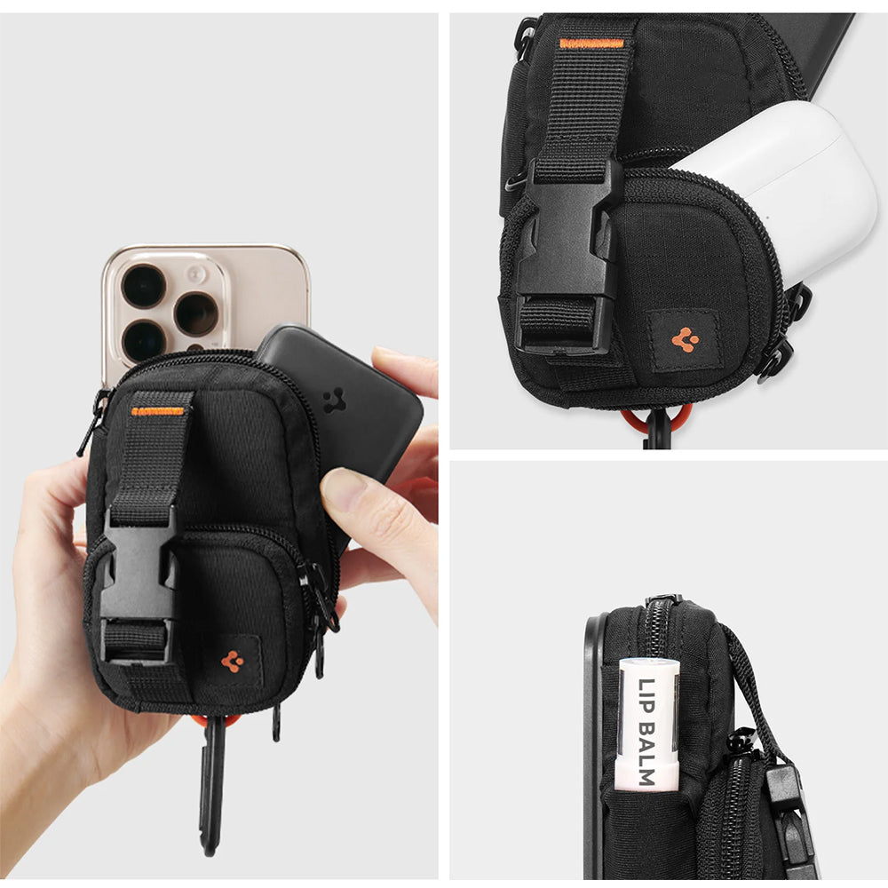 Kompakte Tasche mit MagSafe Befestigung Spigen SnapZip, Schwarz