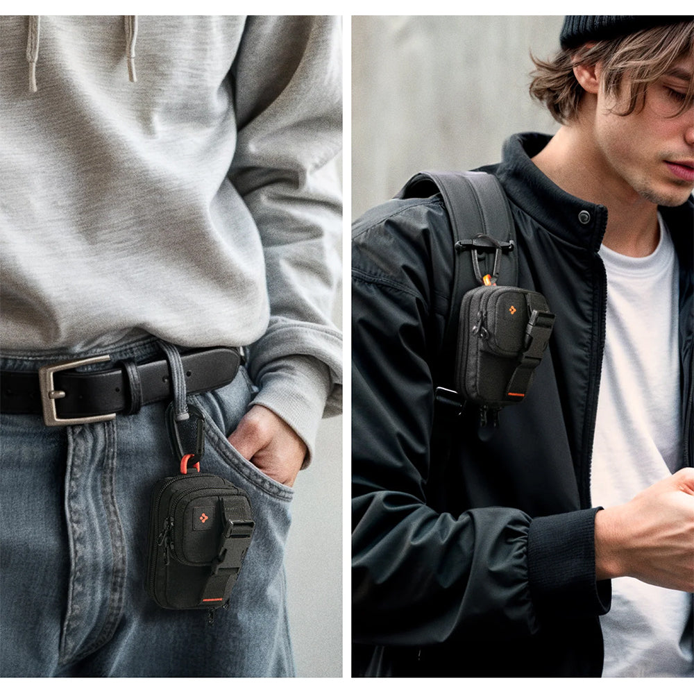 Kompakte Tasche mit MagSafe Befestigung Spigen SnapZip, Schwarz