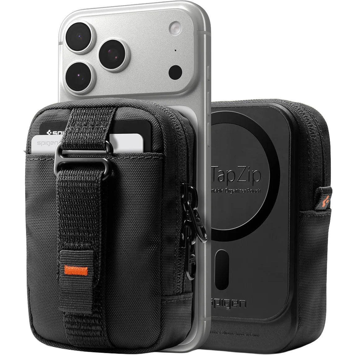 Magnetische Tasche für MagSafe, Spigen Organizer Pouch Tintap, Schwarz