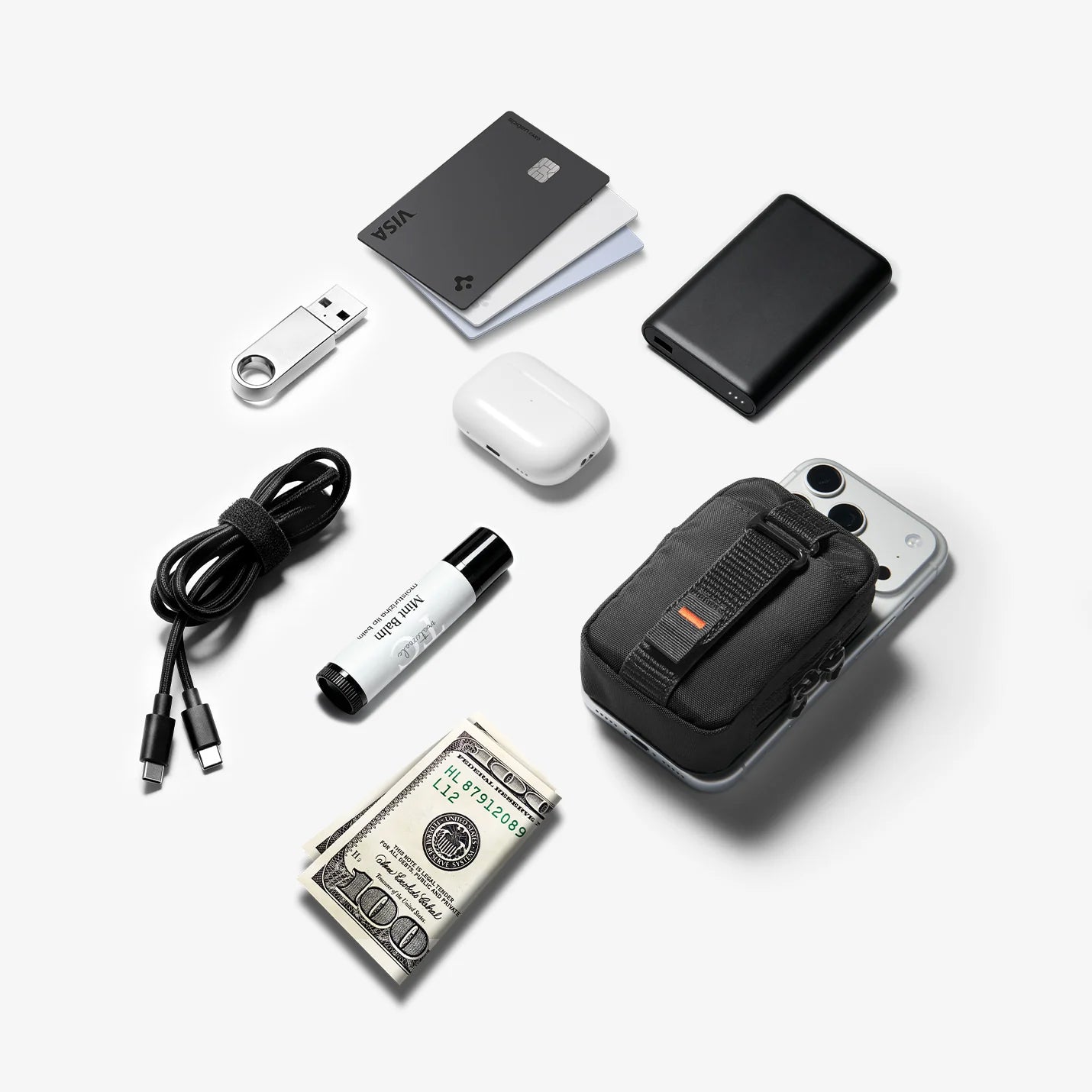 Magnetische Tasche für MagSafe, Spigen Organizer Pouch Tintap, Schwarz