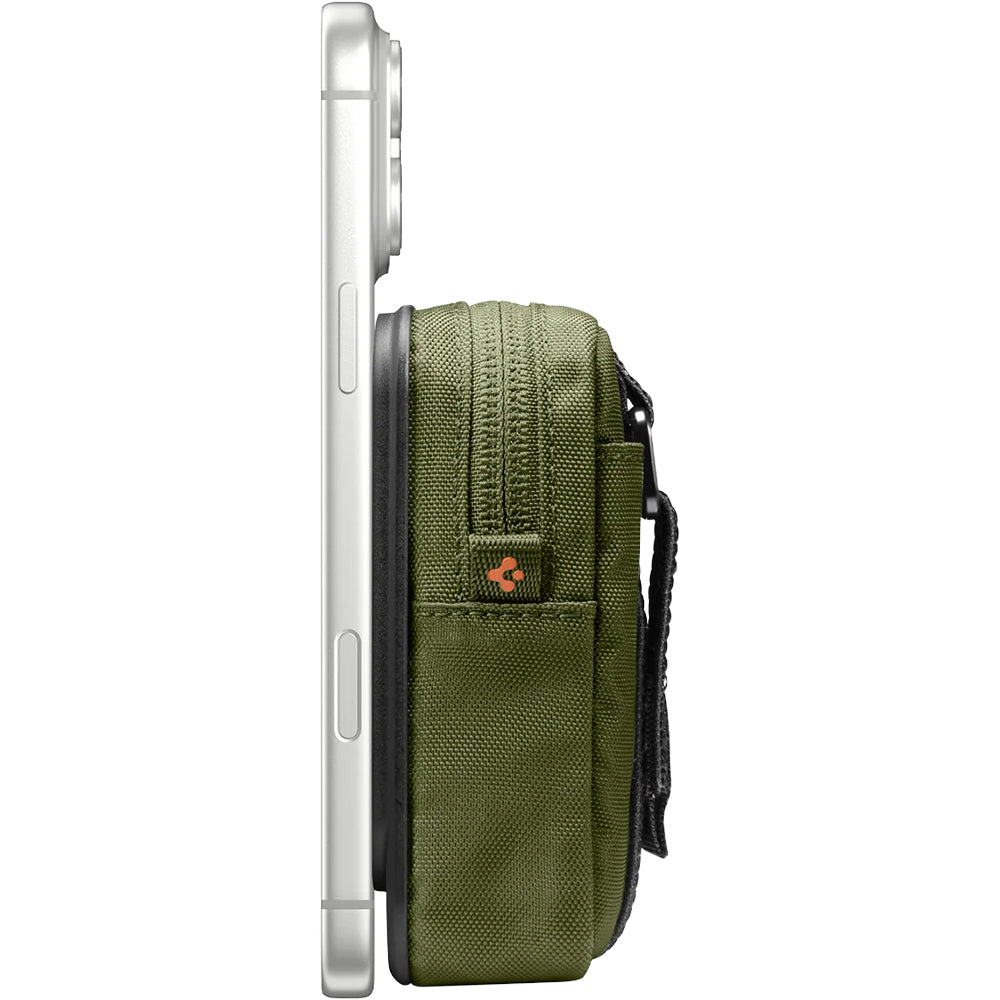 Magnetische Tasche für MagSafe, Spigen Organizer Pouch Tintap, Olivgrün