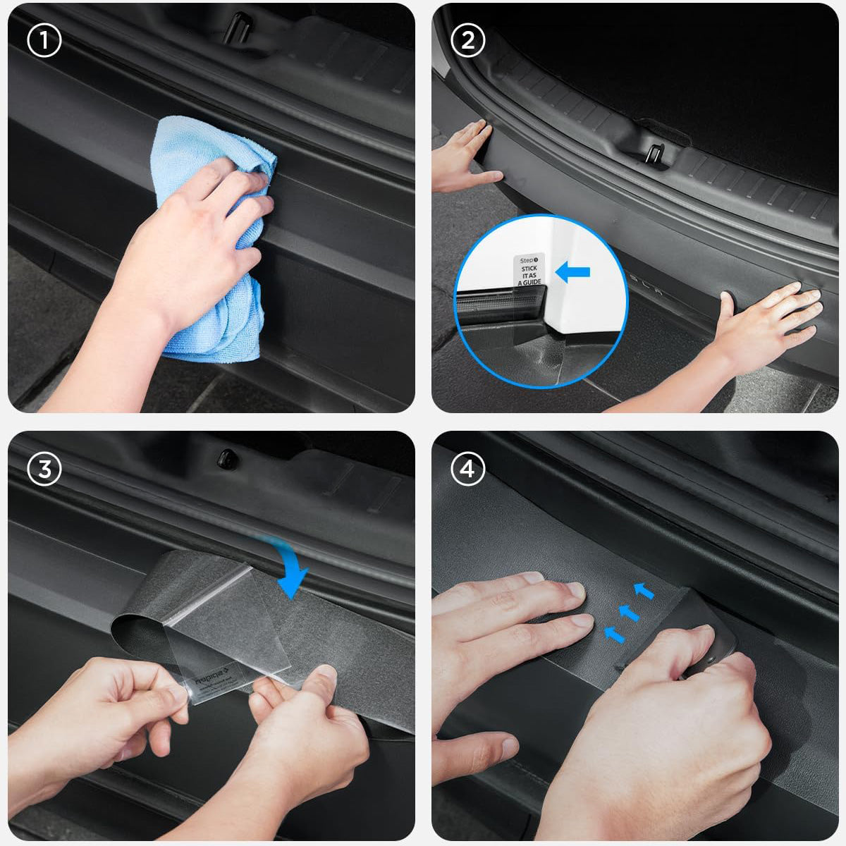 Schutzfolie für die Ladefläche / das Heck für Tesla Model Y Juniper 2025-2026, Spigen Rear Bumper Protector, Schwarz