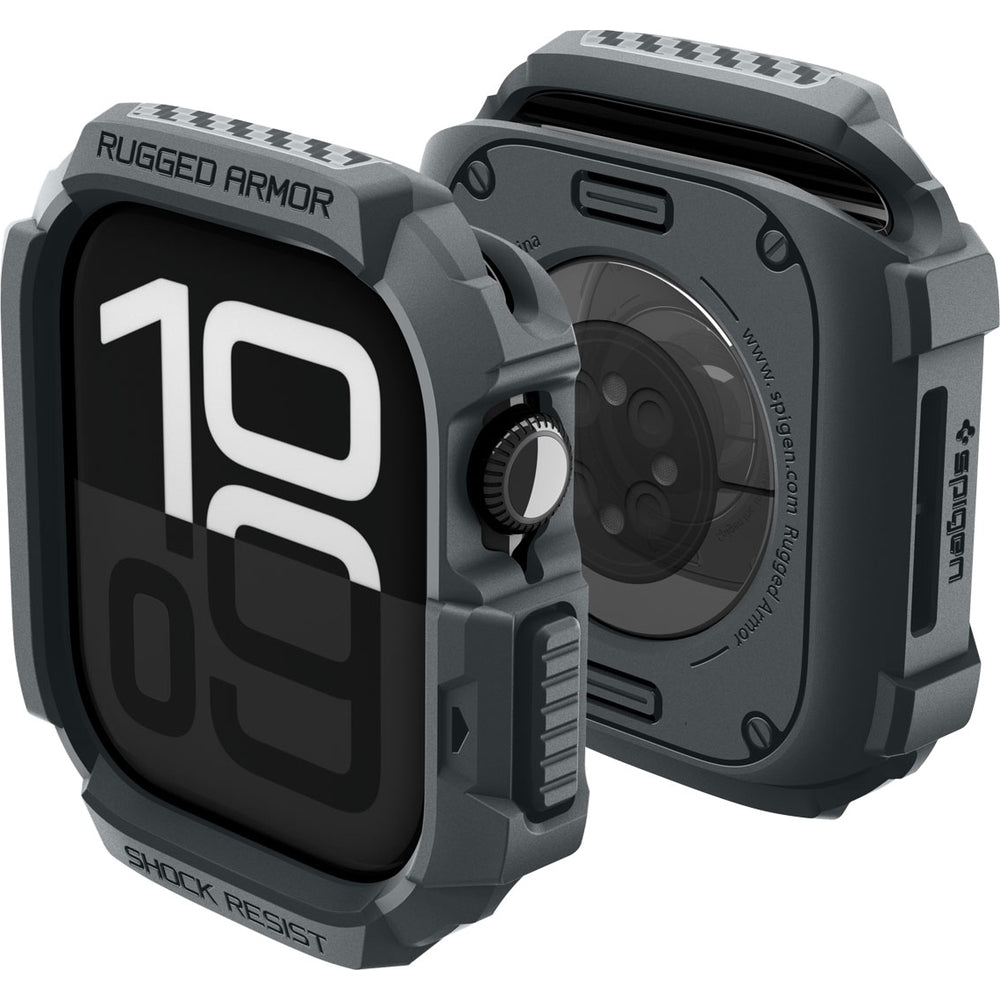 Schutzhülle für Apple Watch 11 / 10 46 mm, Spigen Rugged Armor 2, Grau